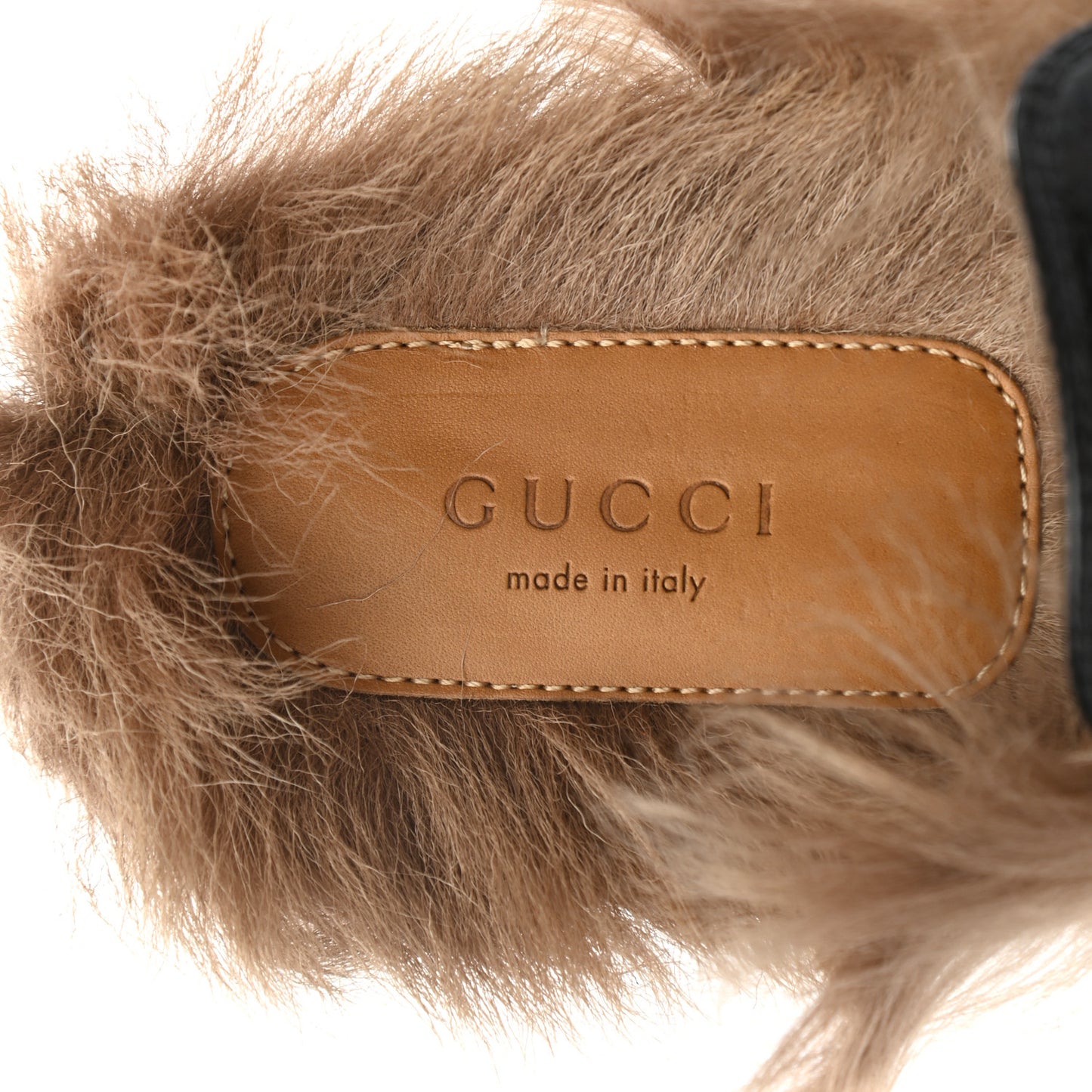 Patent Fur Womens Princetown Slippers 37 Black