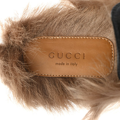 Gucci Patent Fur Womens Princetown Slippers 37 Black 7 of 7