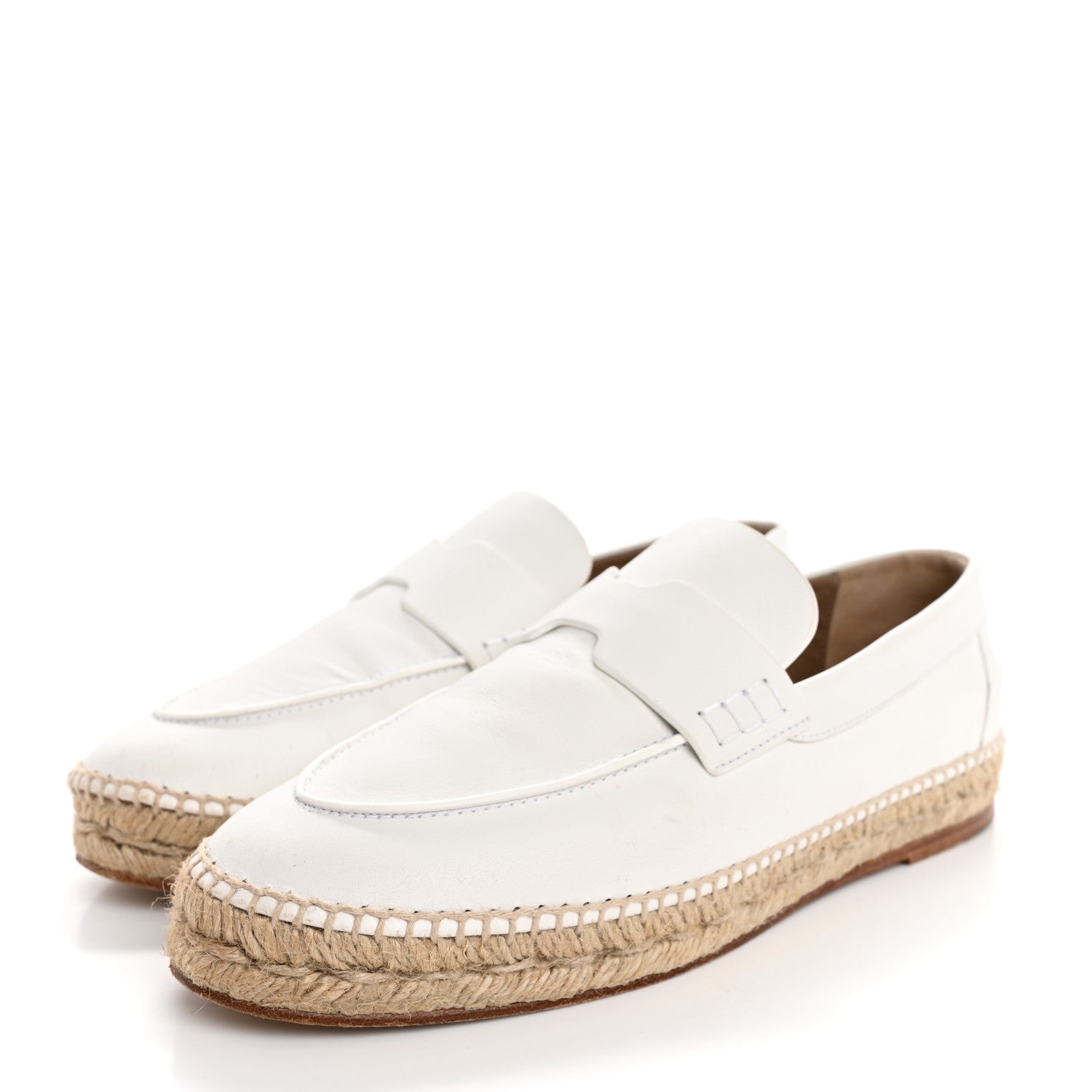 Hermes Calfskin Womens Trip Espadrilles 39 White 4 of 14