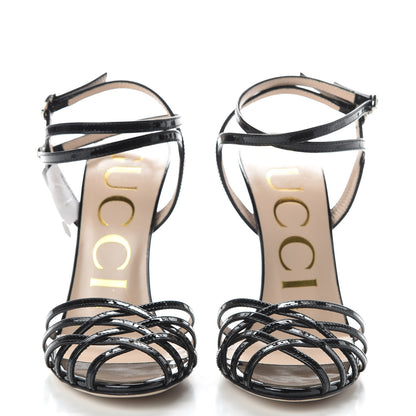 Gucci Vernice Crystal Sandals 35.5 Black 2 of 9