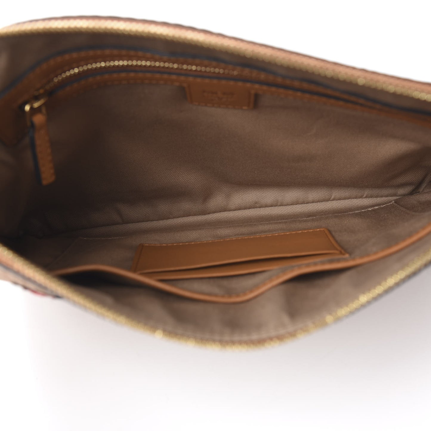 Visetos Love Patch Wristlet Zip Pouch Cognac