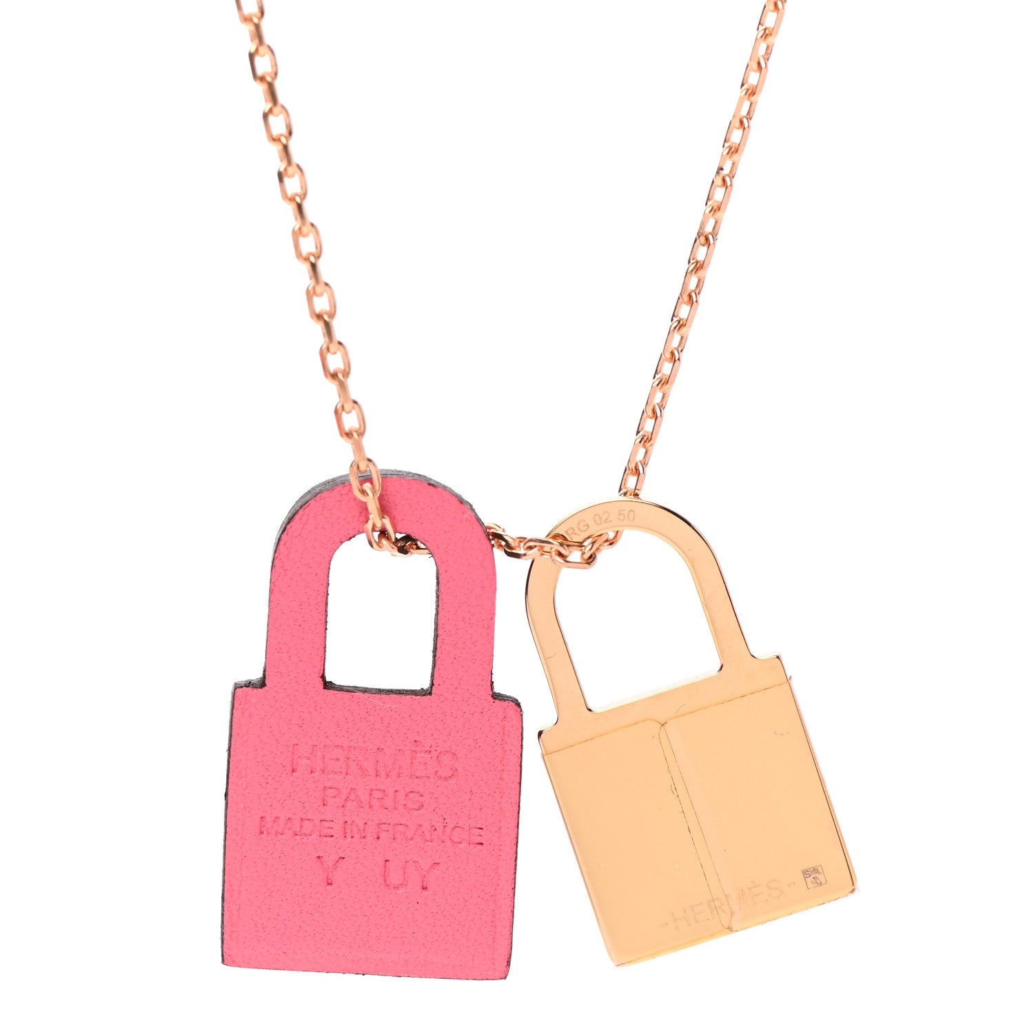 Hermes Swift O'Kelly Pendant Necklace Rose Azalee 5 of 6