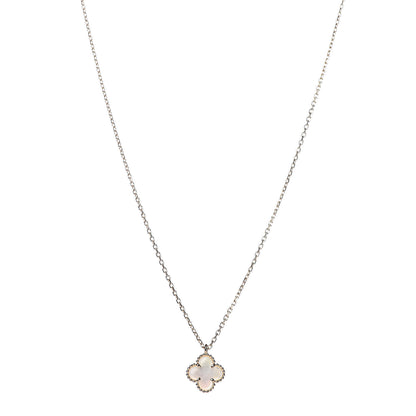Van Cleef & Arpels 18K Yellow Gold Mother of Pearl Sweet Alhambra Pendant Necklace 1 of 6