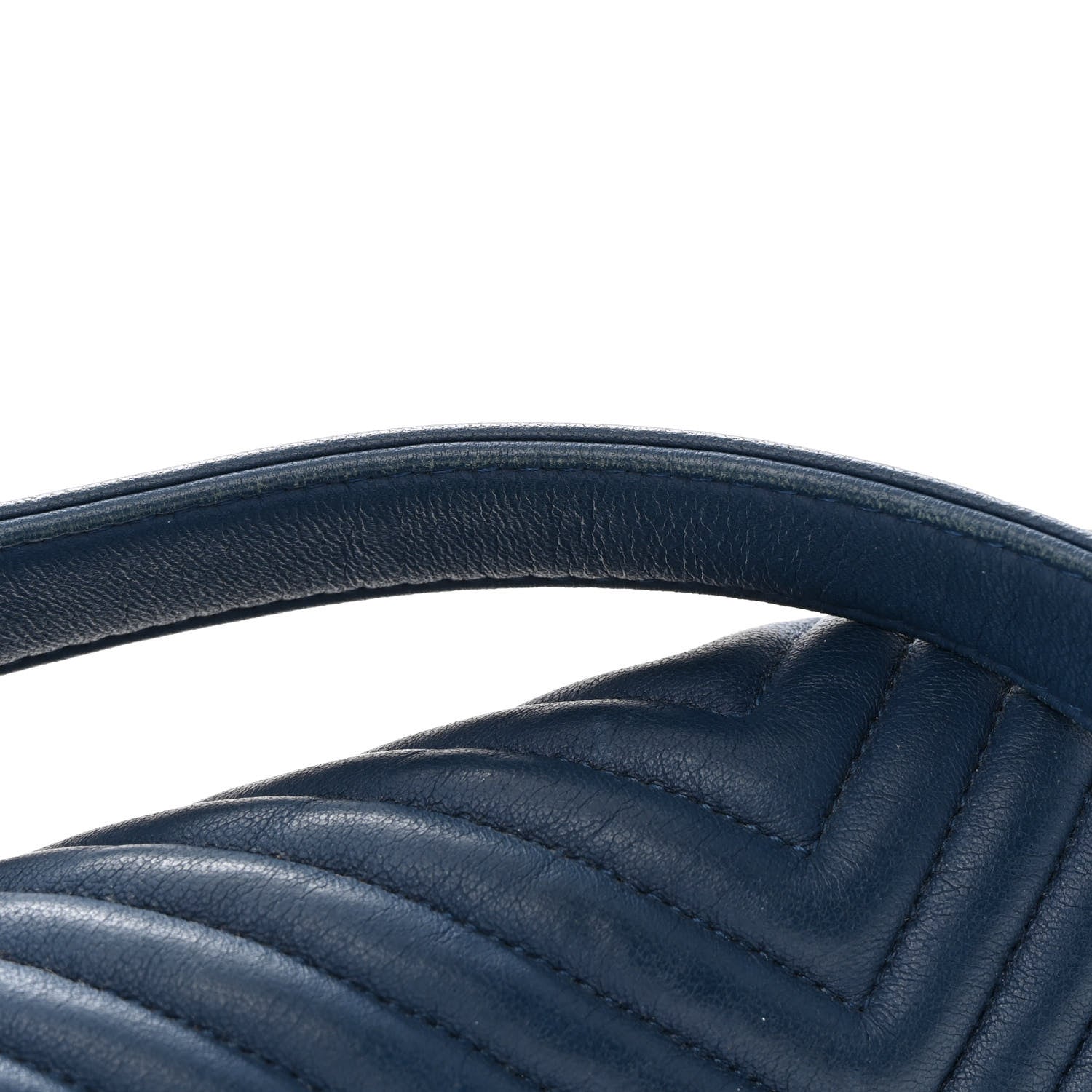 Chanel Wrinkled Lambskin Chevron Quilted Medium Boy Flap Navy 17 of 17