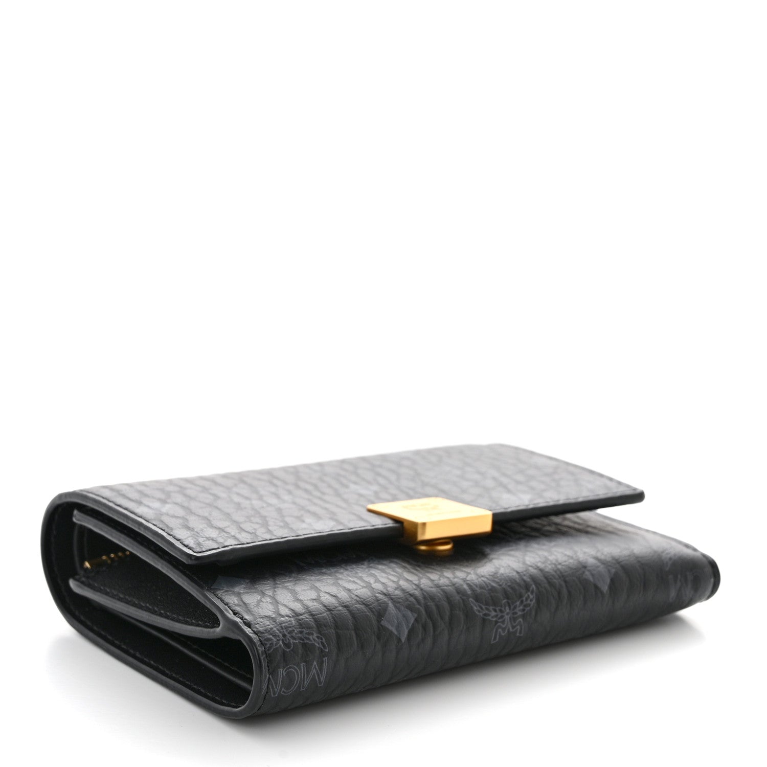 MCM Visetos Small Aren Trifold Wallet Black 4 of 9