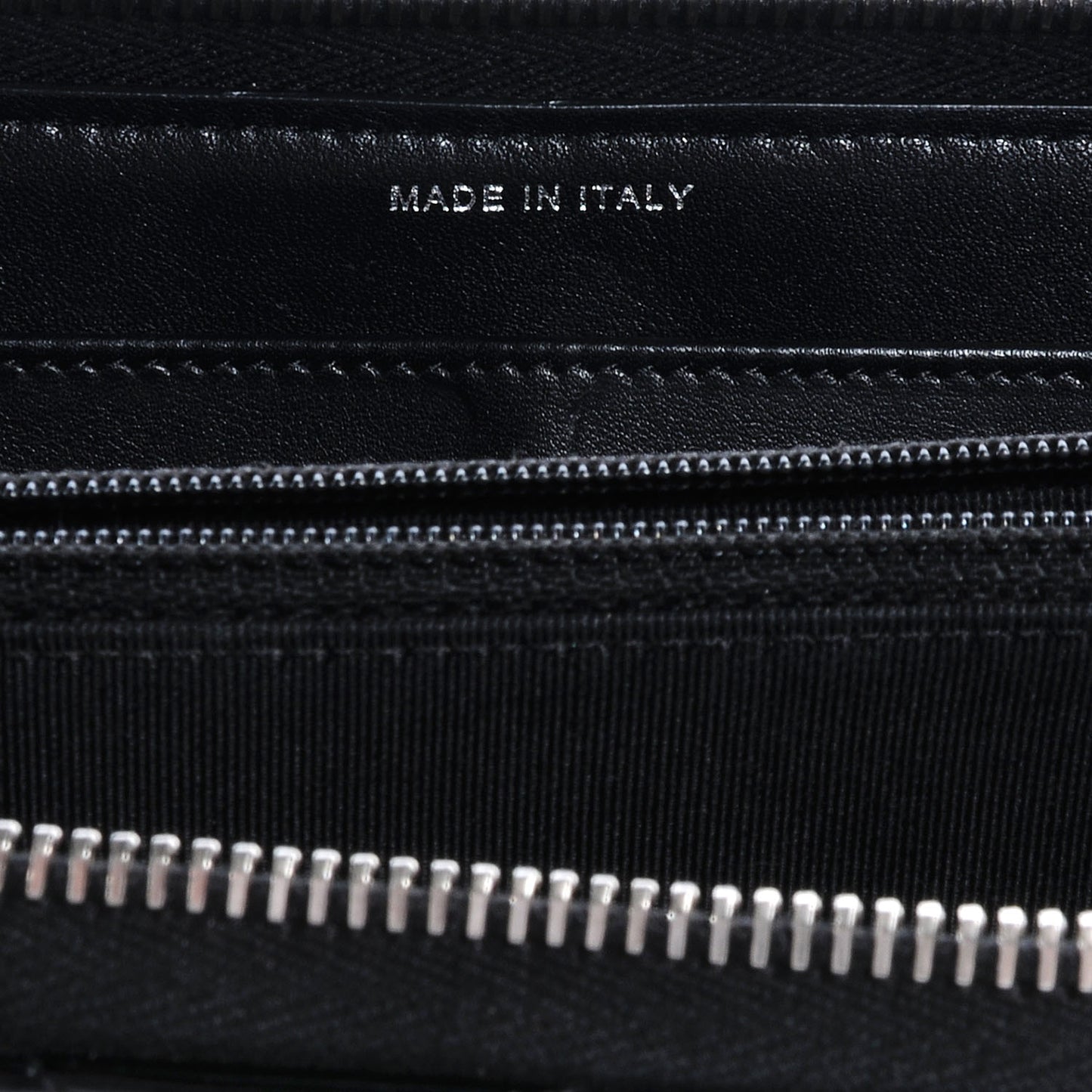 Patent Quilted Zip Around Wallet Black