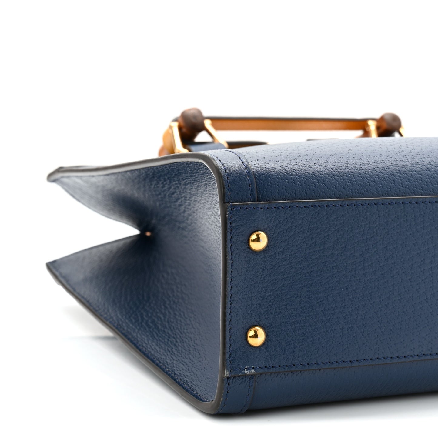 Textured Dollar Calfskin Web Small Diana Tote Bag Royal Crop