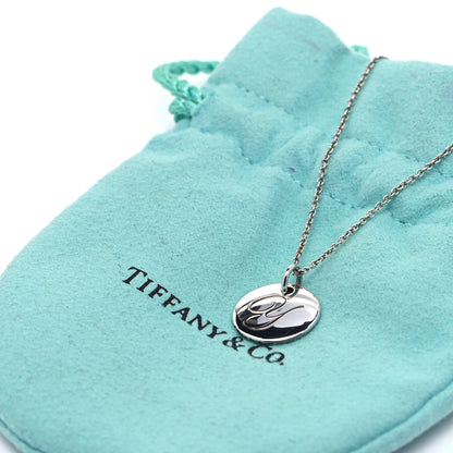 Tiffany Sterling Silver Letter Y Round Pendant Necklace 6 of 6