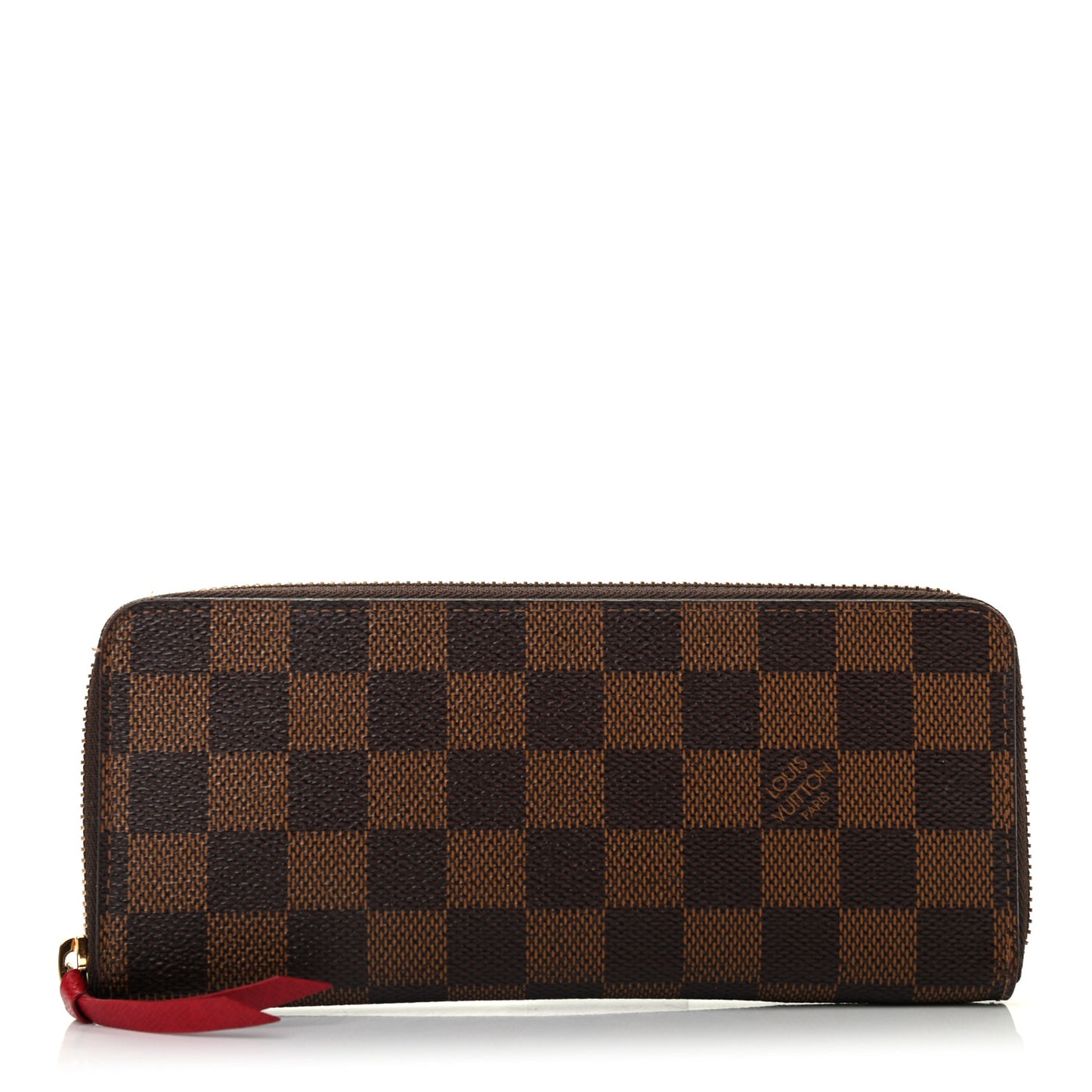 Damier Ebene Clemence Wallet Cherry