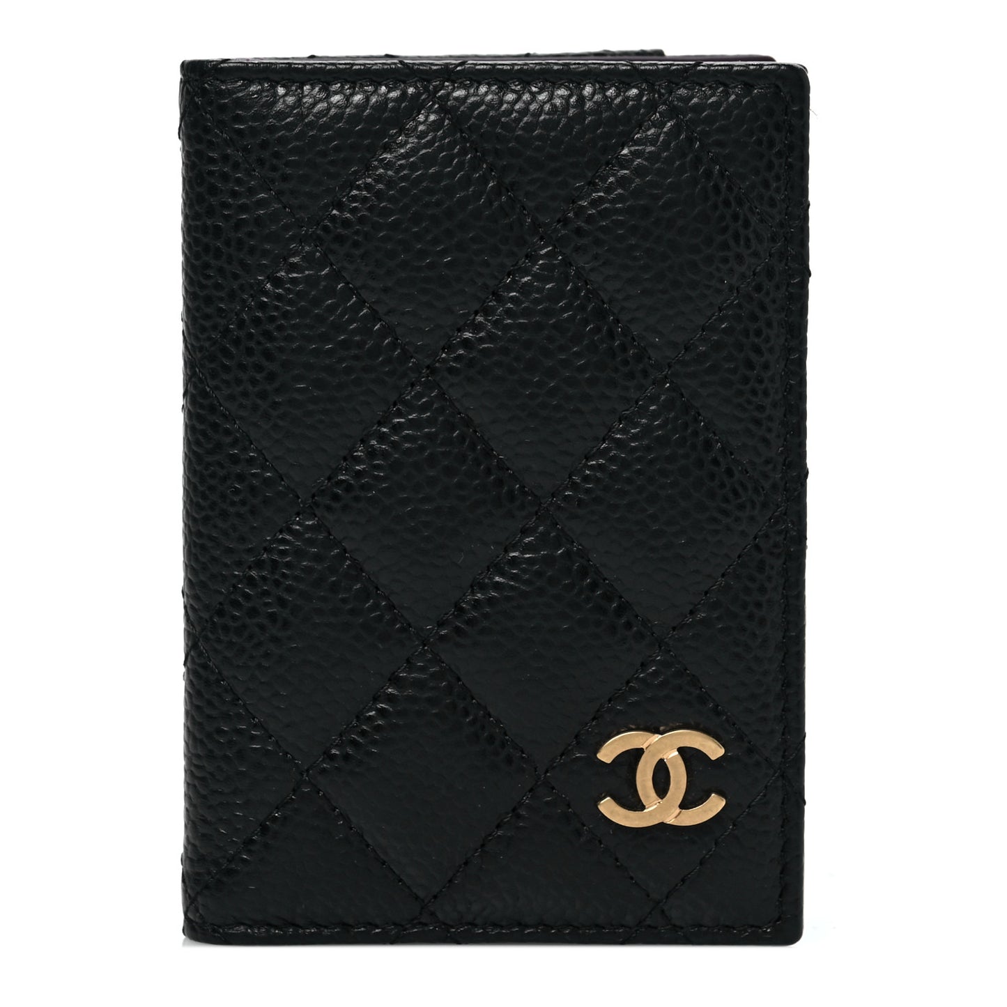 Caviar Quilted Card Holder Wallet Black