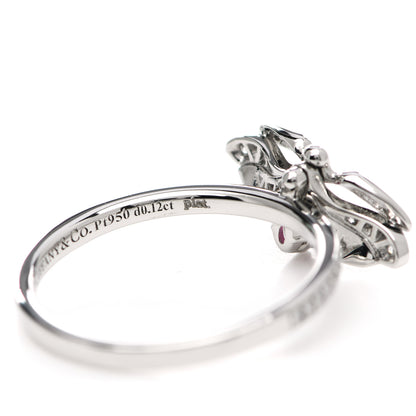 Tiffany Platinum Diamond Rubellite Paper Flowers Firefly Ring 52 6 6 of 7