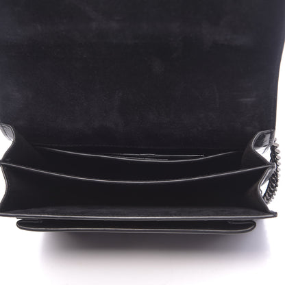 Saint Laurent Glossy Eelskin Medium Monogram Sunset Black 5 of 10