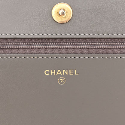 Chanel Caviar Quilted Boy Wallet On Chain WOC Grey 6 of 13