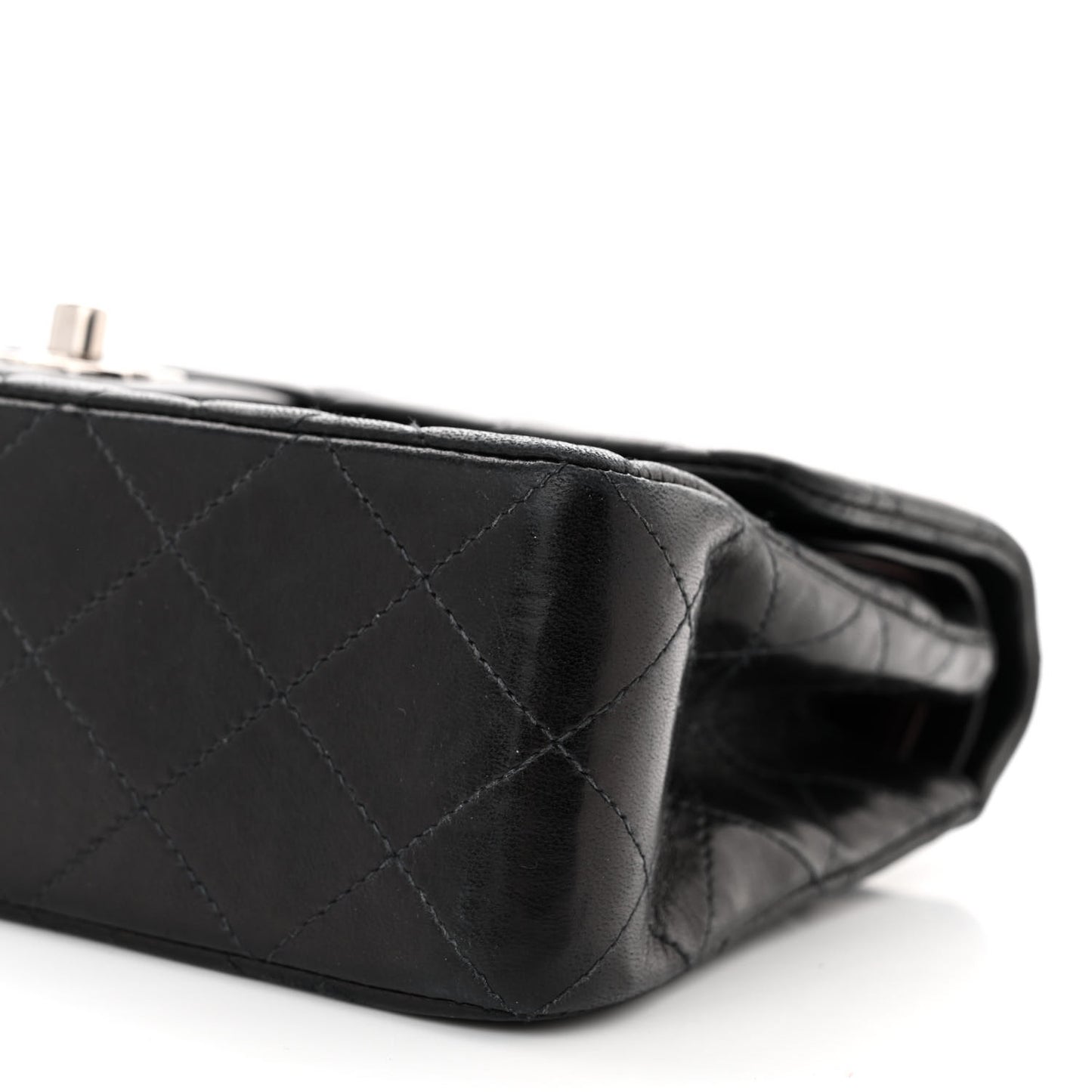 Lambskin Quilted Small Double Flap Black
