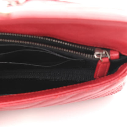 Saint Laurent Sheepskin Matelasse Chevron Monogram College Chain Wallet New Red 4 of 8