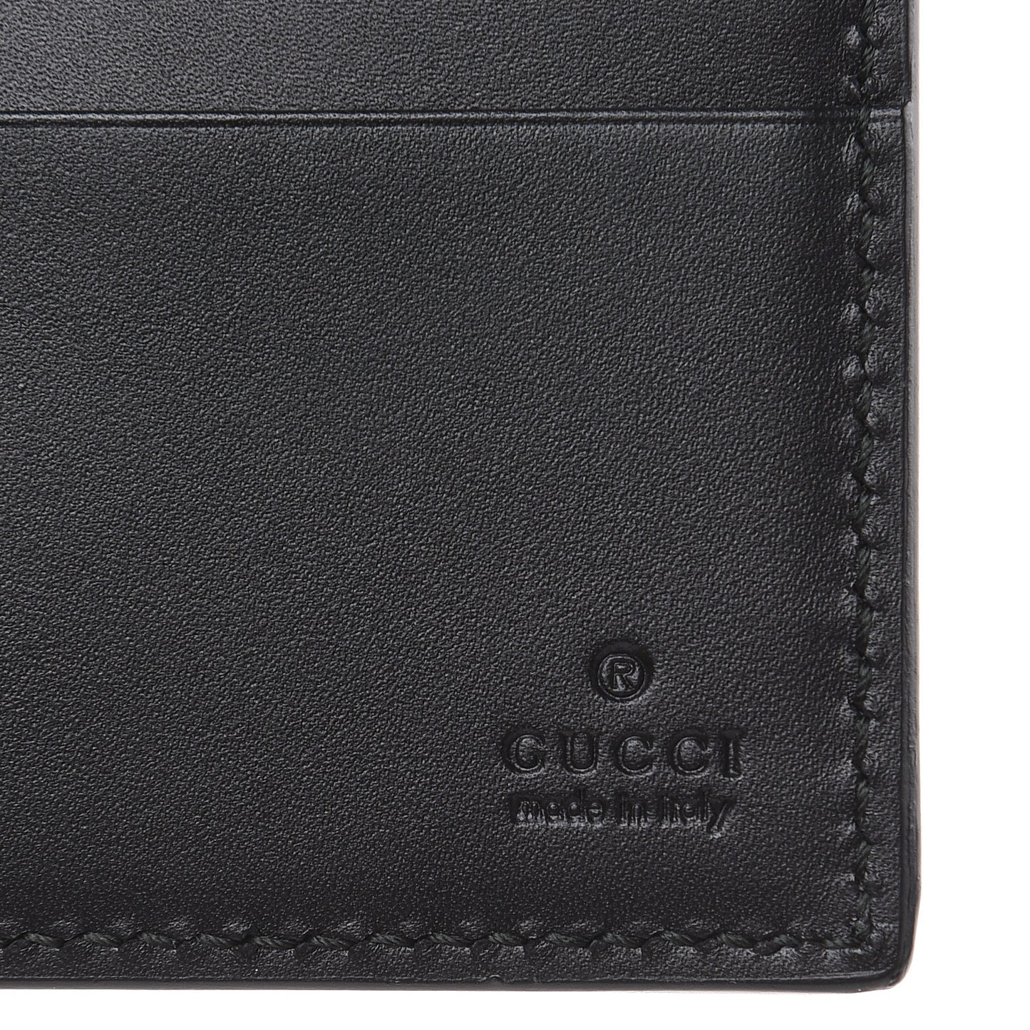 Calfskin GucciGhost Print Bi-Fold Wallet Black New Acquamarine