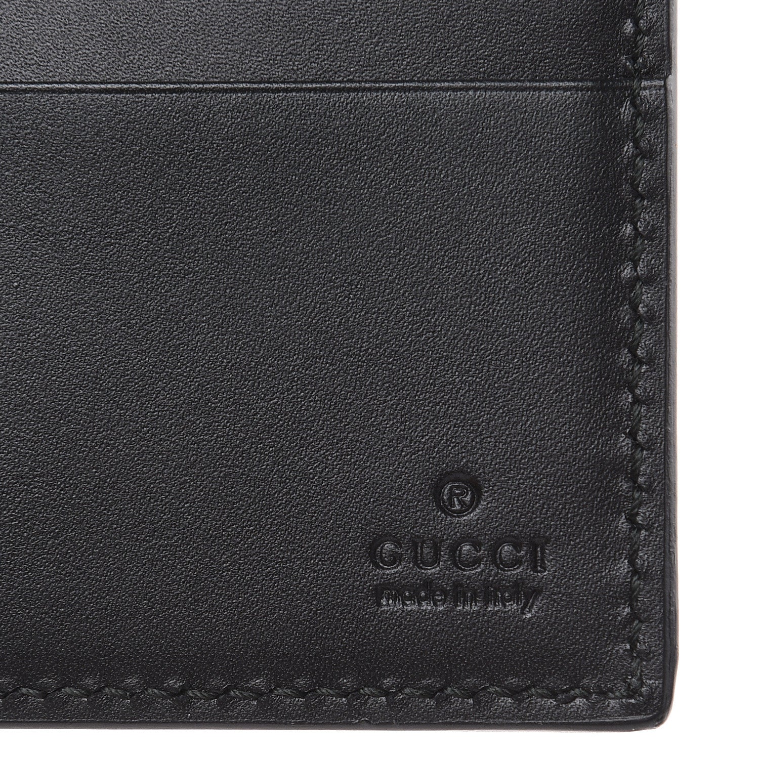 Gucci Calfskin GucciGhost Print Bi-Fold Wallet Black New Acquamarine 6 of 8