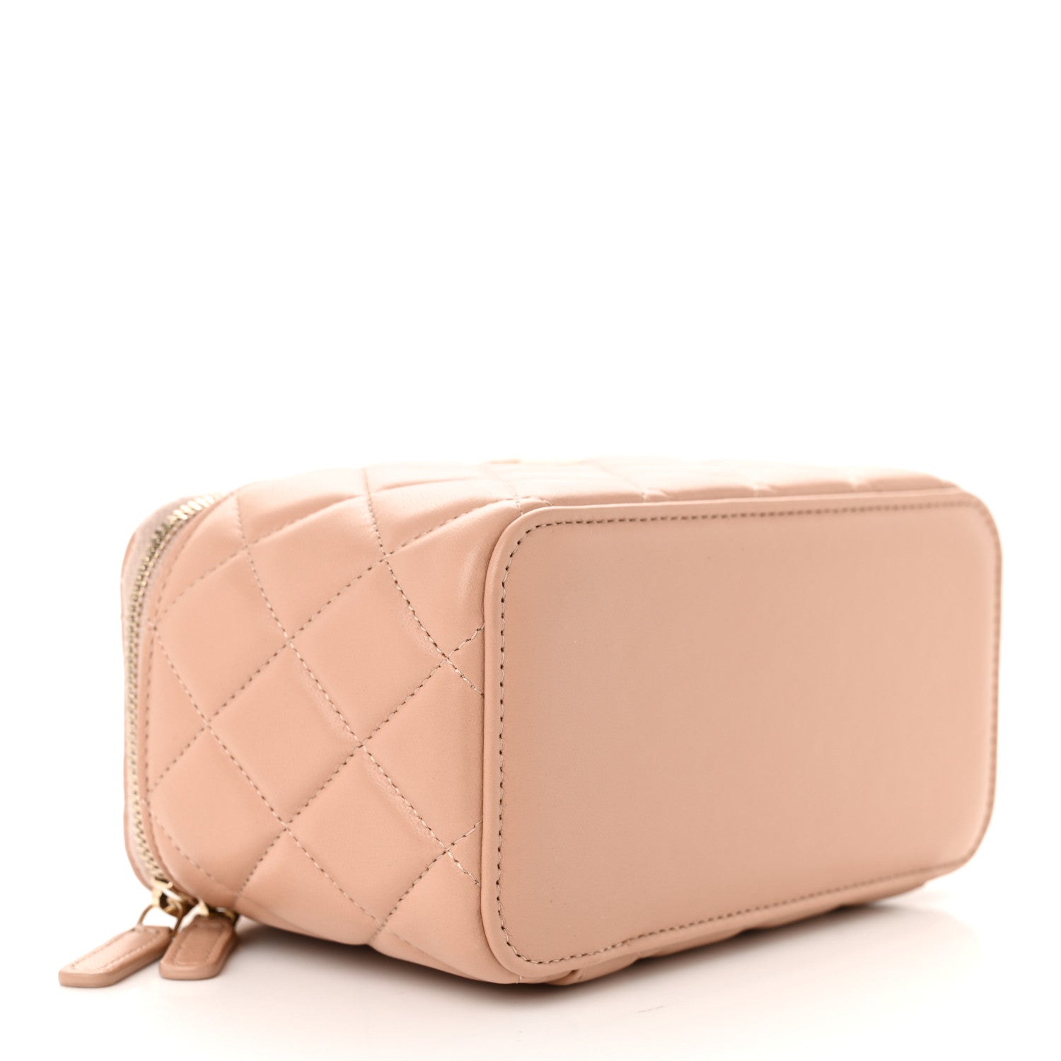 Chanel Lambskin Quilted Small Top Handle Vanity Case With Chain Beige 4 of 10