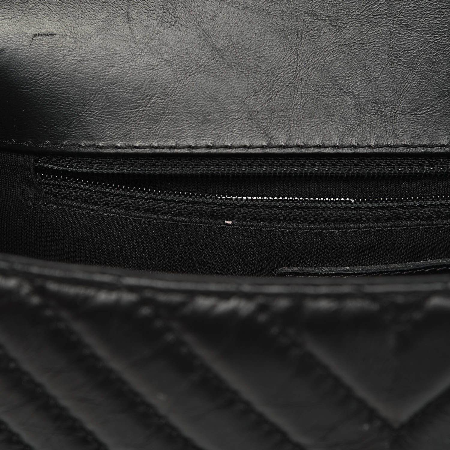 Chanel Calfskin Chevron Quilted Top Handle Flap Black 8 of 13