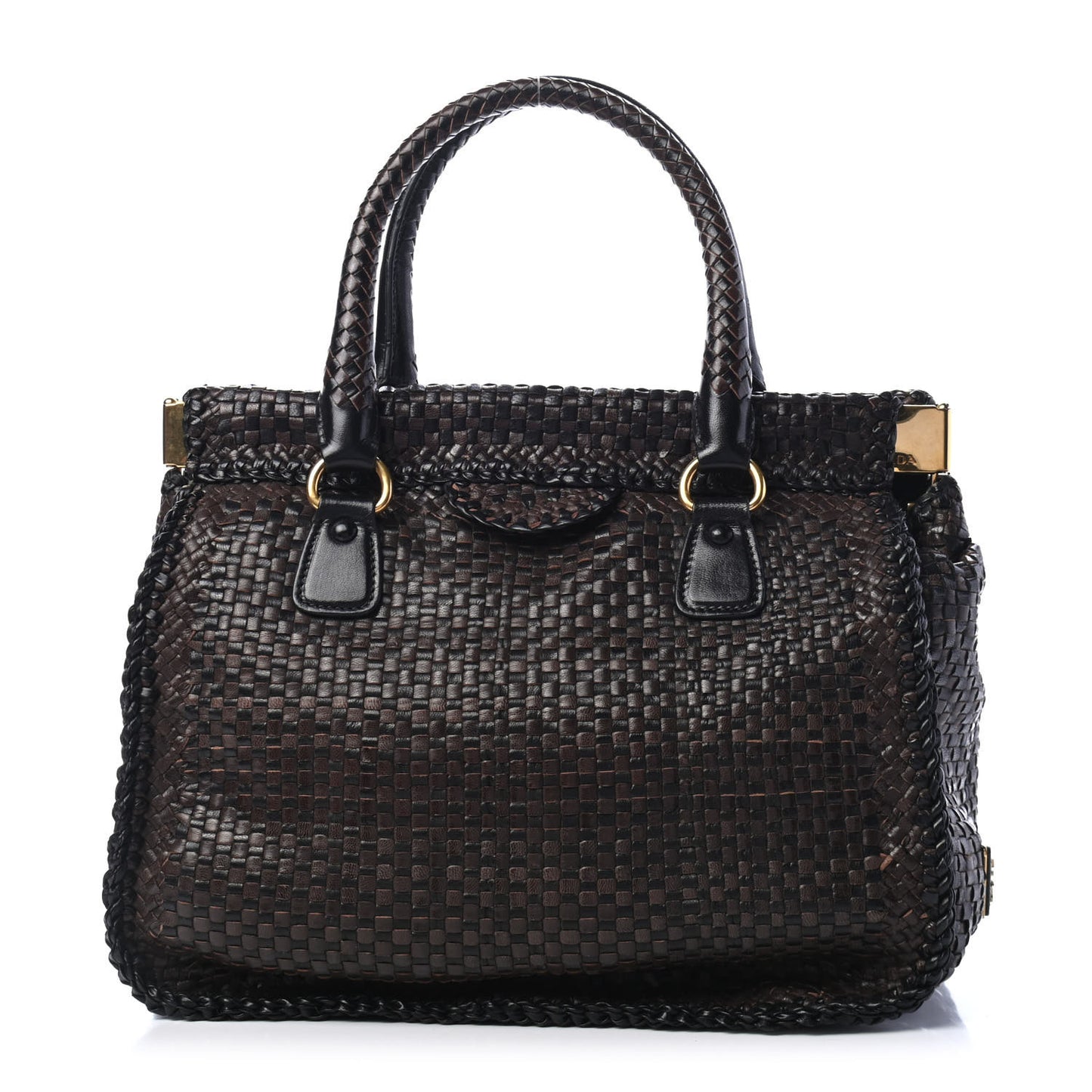 Goatskin Woven Tote Moro Black