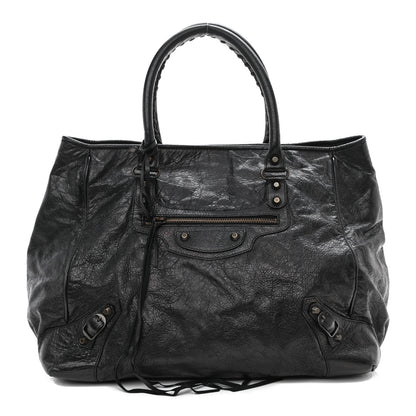 Balenciaga Agneau Classic Hardware Large Sunday Tote Black 2 of 8