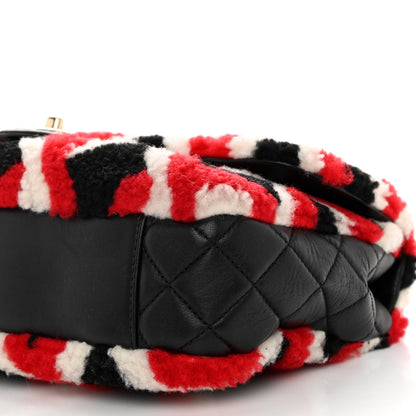 Chanel Lambskin Shearling Medium Flap Red Black 9 of 9