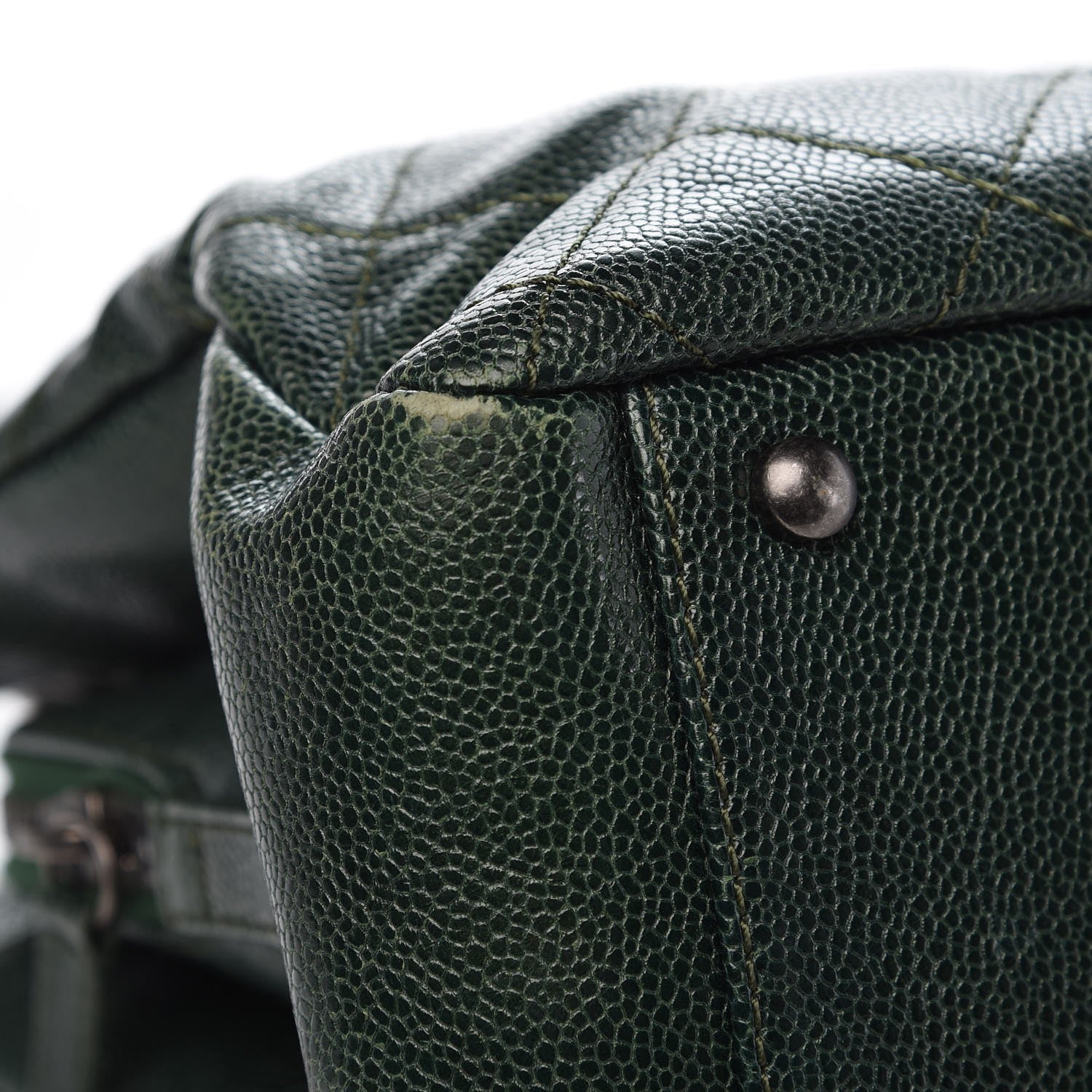 Chanel Caviar Chic Shopping Tote Dark Green 8 of 11