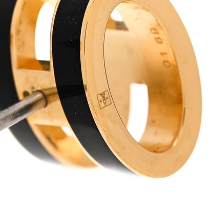 Hermes Gold Lacquered Mini Pop H Earrings Black 5 of 6