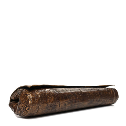 Nancy Gonzalez Metallic Crocodile Clutch Gold 4 of 13