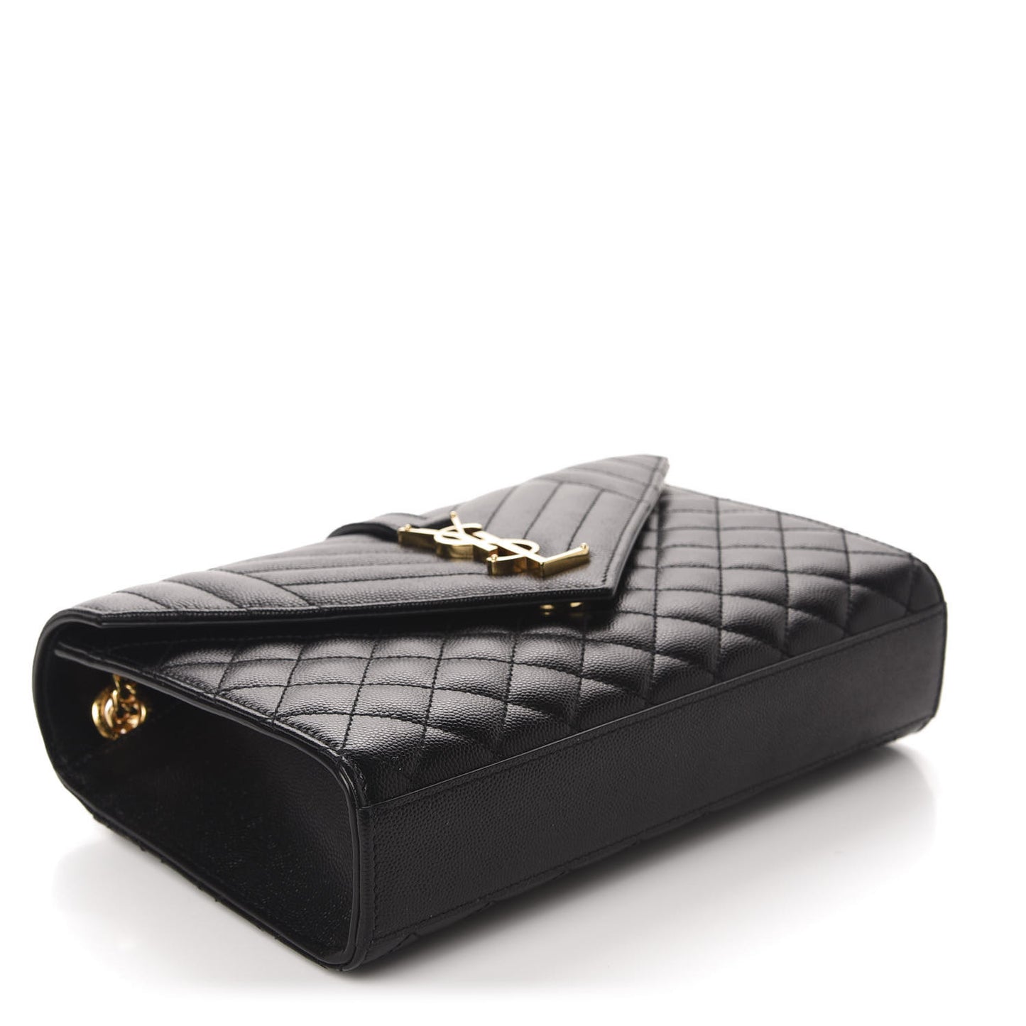 Grain De Poudre Textured Mixed Matelasse Triquilt Medium Monogram Satchel Black