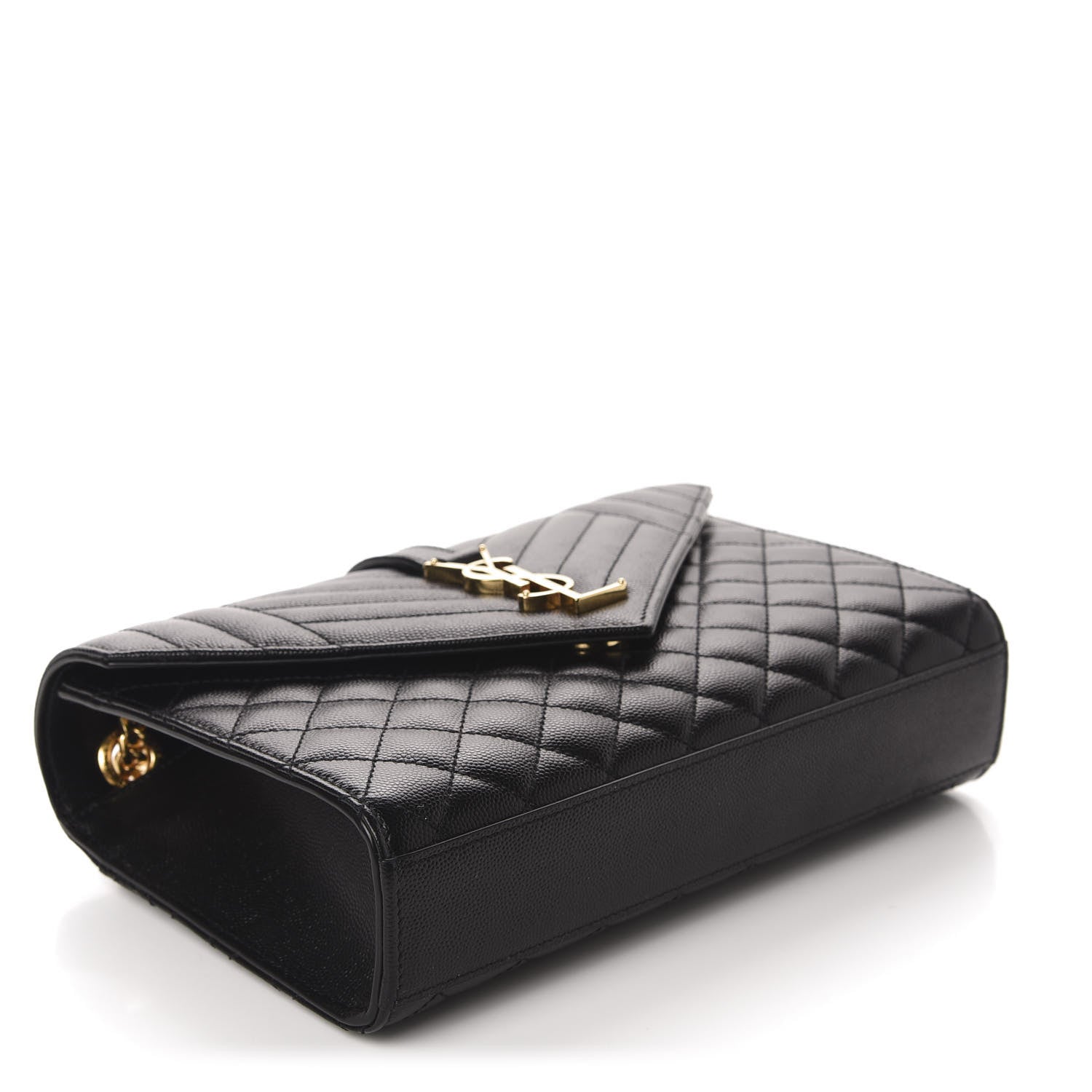 Saint Laurent Grain De Poudre Textured Mixed Matelasse Triquilt Medium Monogram Satchel Black 5 of 12