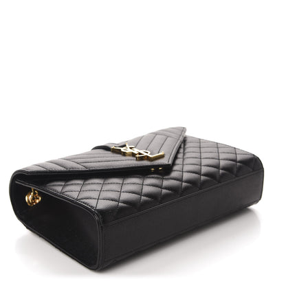 Saint Laurent Grain De Poudre Textured Mixed Matelasse Triquilt Medium Monogram Satchel Black 5 of 12