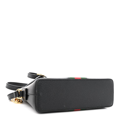 Gucci Calfskin GG Web Small Ophidia Dome Shoulder Bag Black 4 of 10