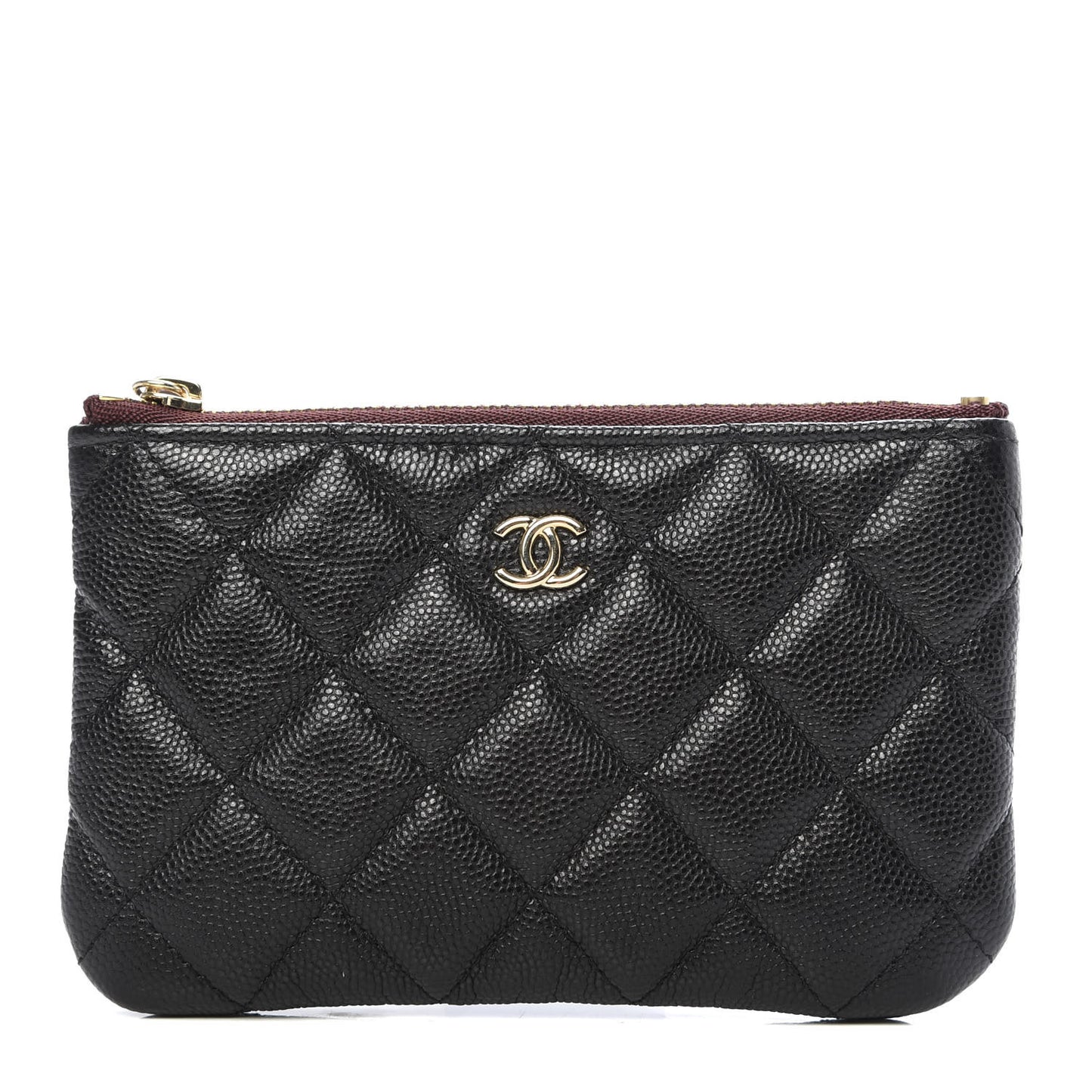 Caviar Quilted Small Cosmetic Case Black