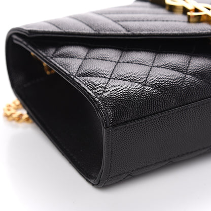 Saint Laurent Grain De Poudre Textured Mixed Matelasse Triquilt Small Monogram Satchel Black 9 of 10