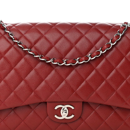 Chanel Caviar Quilted Maxi Double Flap Red 8 of 11