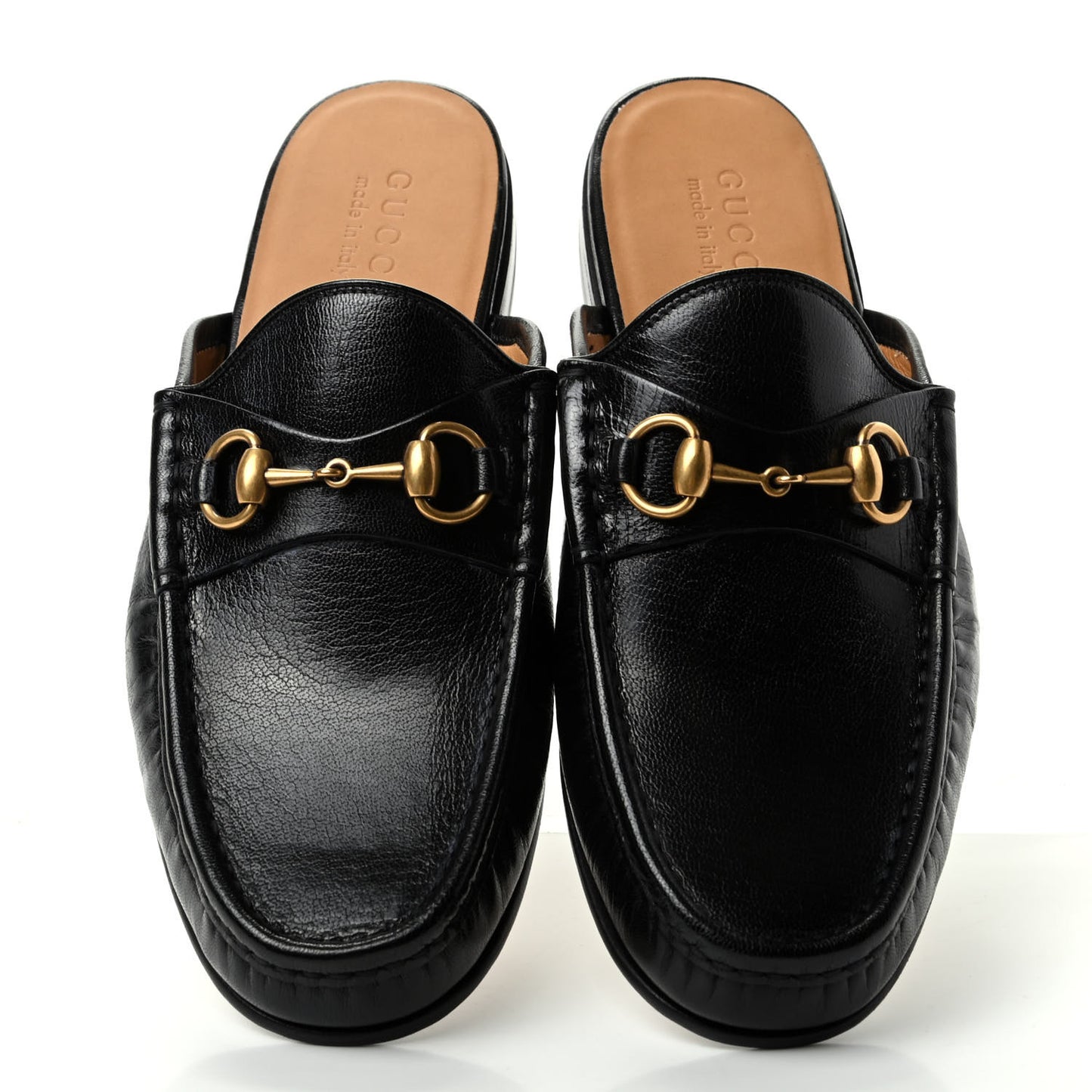 Goatskin Mens Horsebit Slippers 8.5 Black