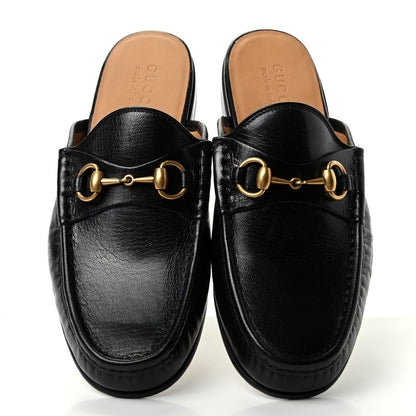 Gucci Goatskin Mens Horsebit Slippers 8.5 Black 5 of 10