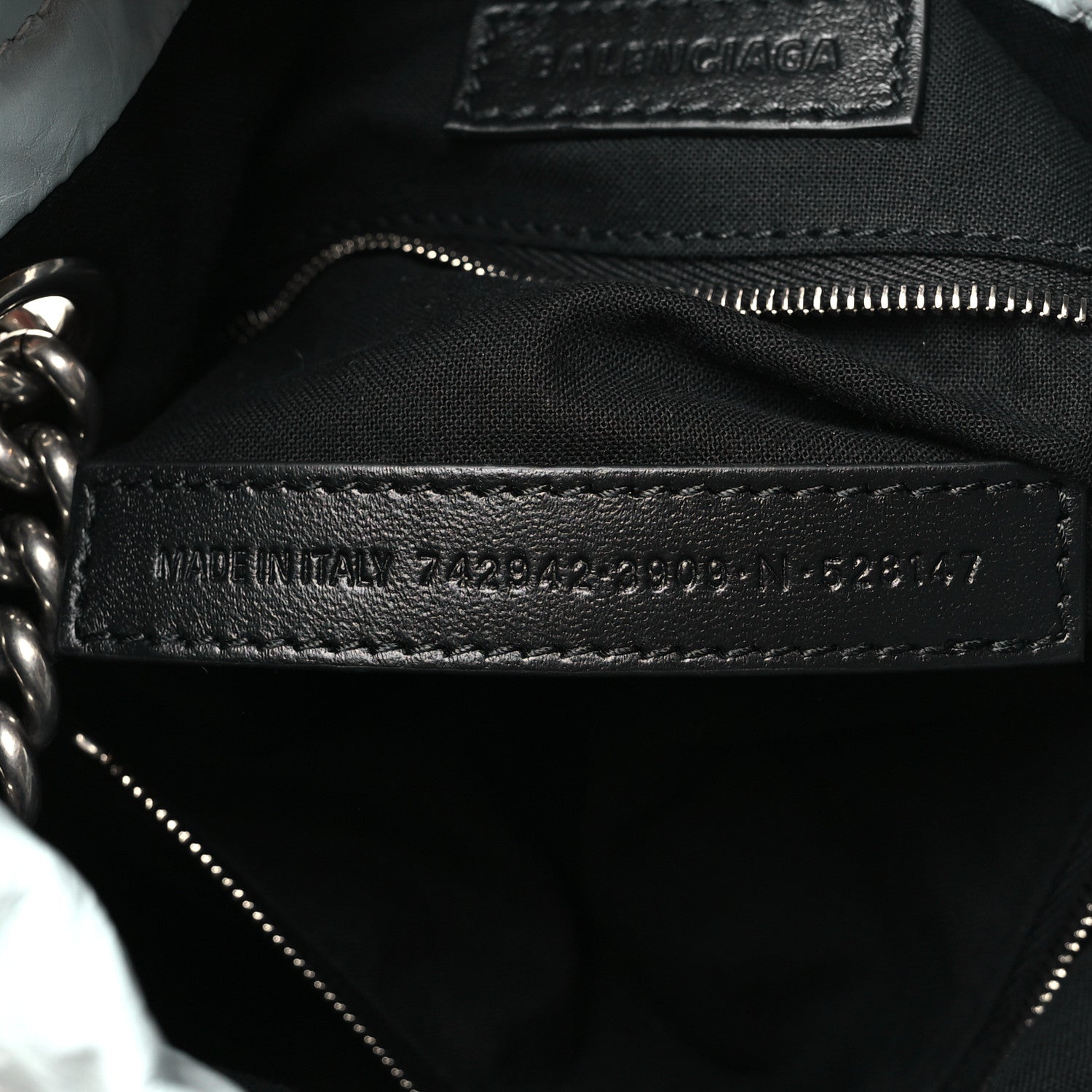 Balenciaga Crushed Calfskin Quilted Crush Small Tote Bag Light Blue 7 of 11