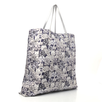 Chanel Nylon Cat Emoticon Tote Navy Silver 2 of 4