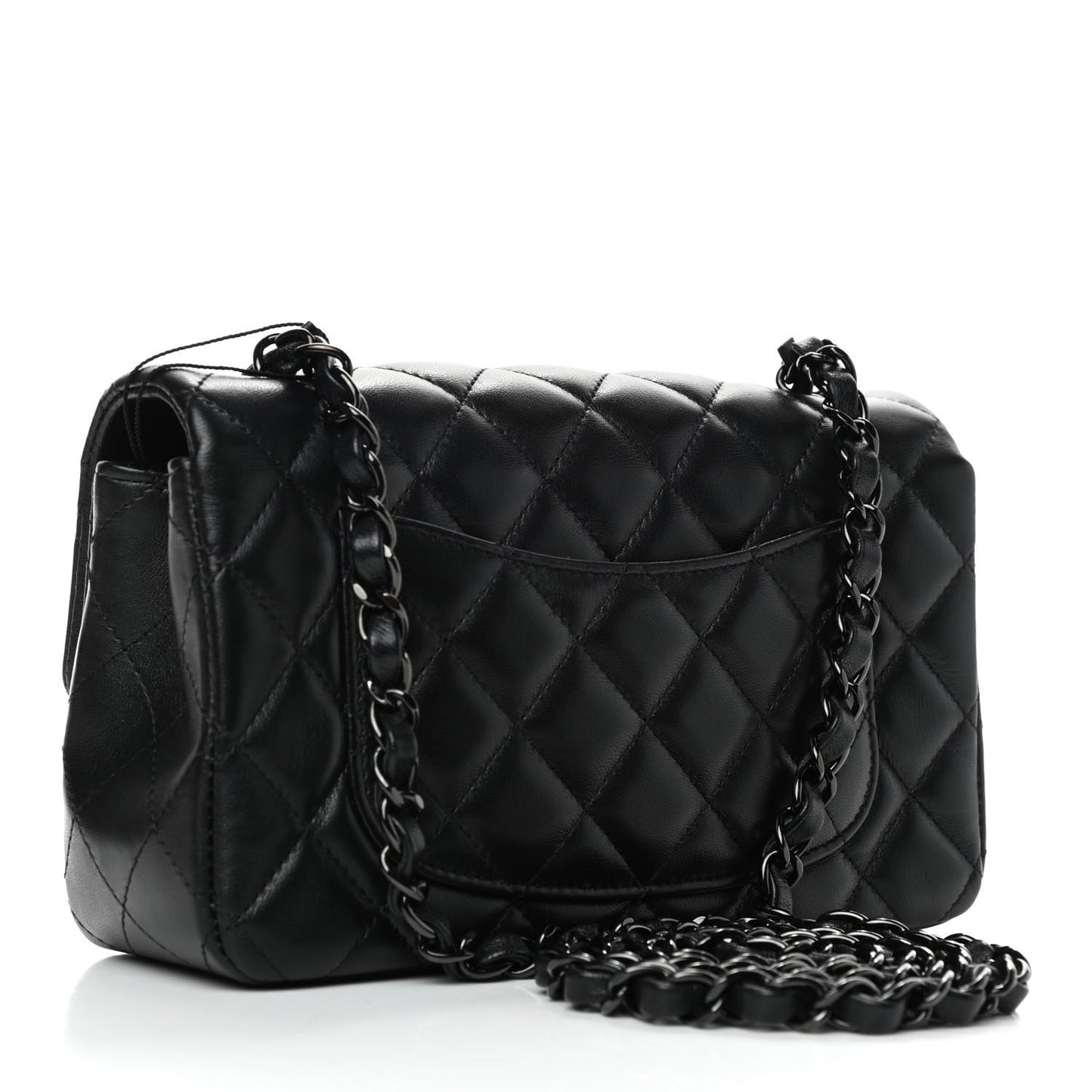Lambskin Quilted Mini Rectangular Flap So Black