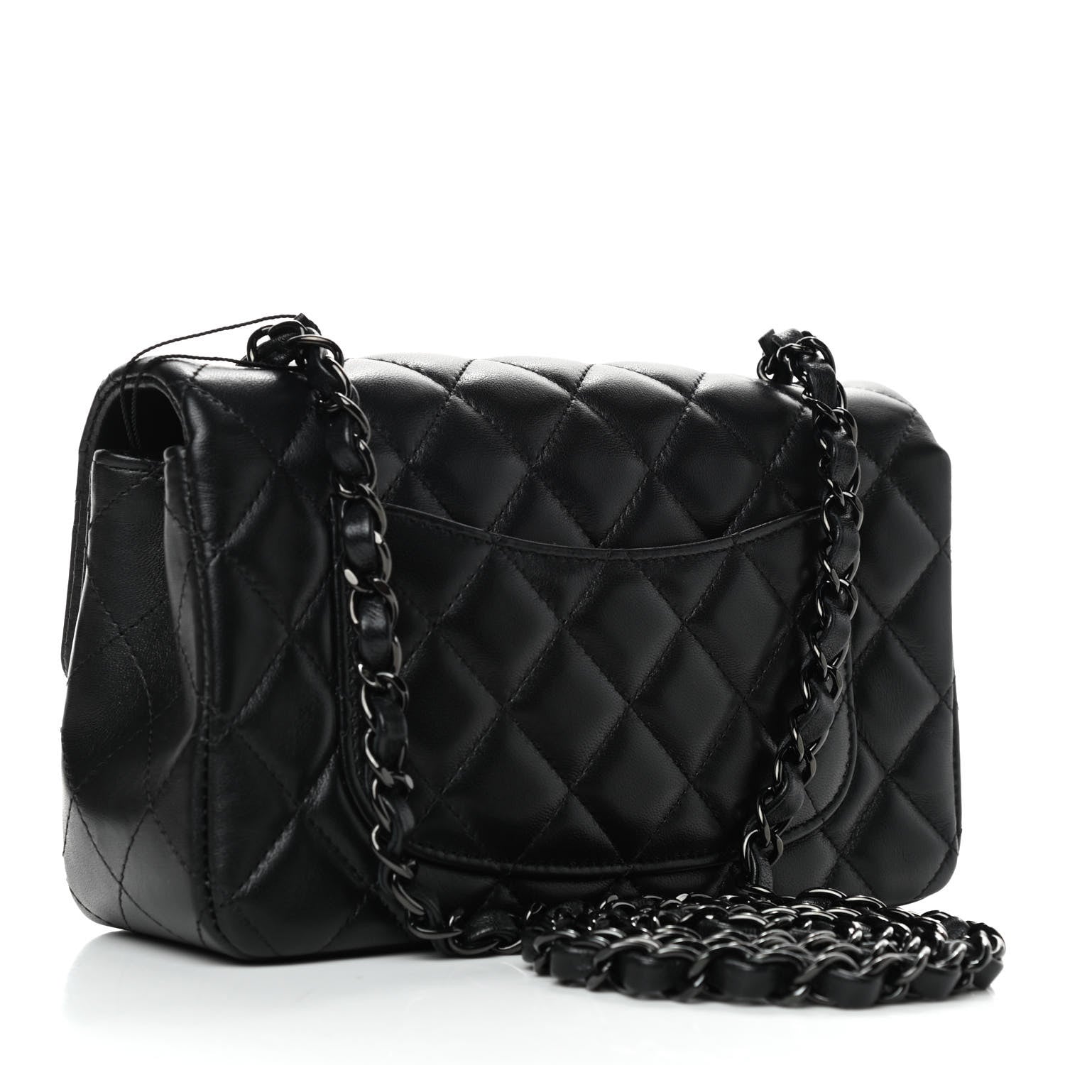 Chanel Lambskin Quilted Mini Rectangular Flap So Black 3 of 9