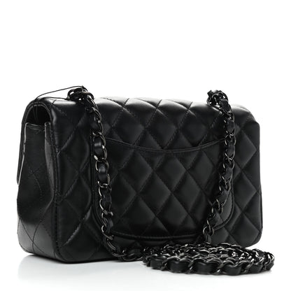 Chanel Lambskin Quilted Mini Rectangular Flap So Black 3 of 9