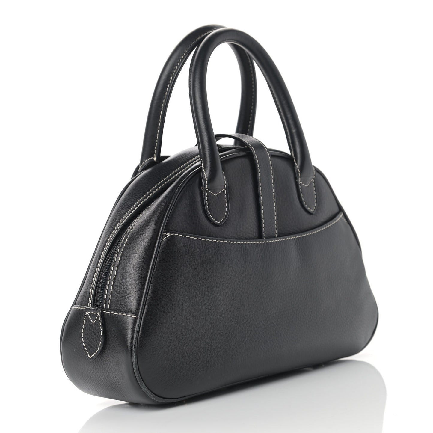 Calfskin Saddle Bowler Black