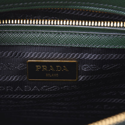 Prada Saffiano Small Galleria Double Zip Tote Smeraldo 7 of 12