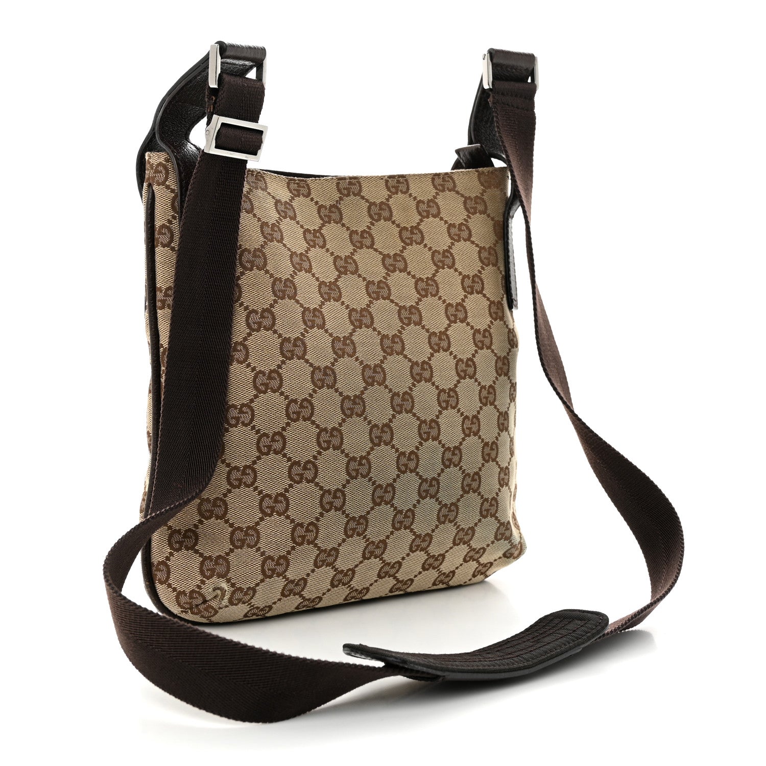 Gucci Monogram Flat Messenger Bag Dark Brown 3 of 17