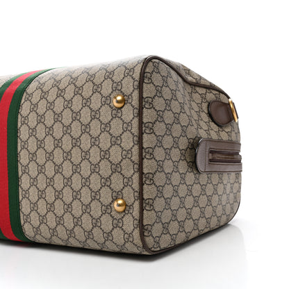 Gucci GG Supreme Monogram Textured Dollar Calfskin Web Medium Ophidia Carry-On Duffle Bag Beige Ebony New Acero 9 of 10