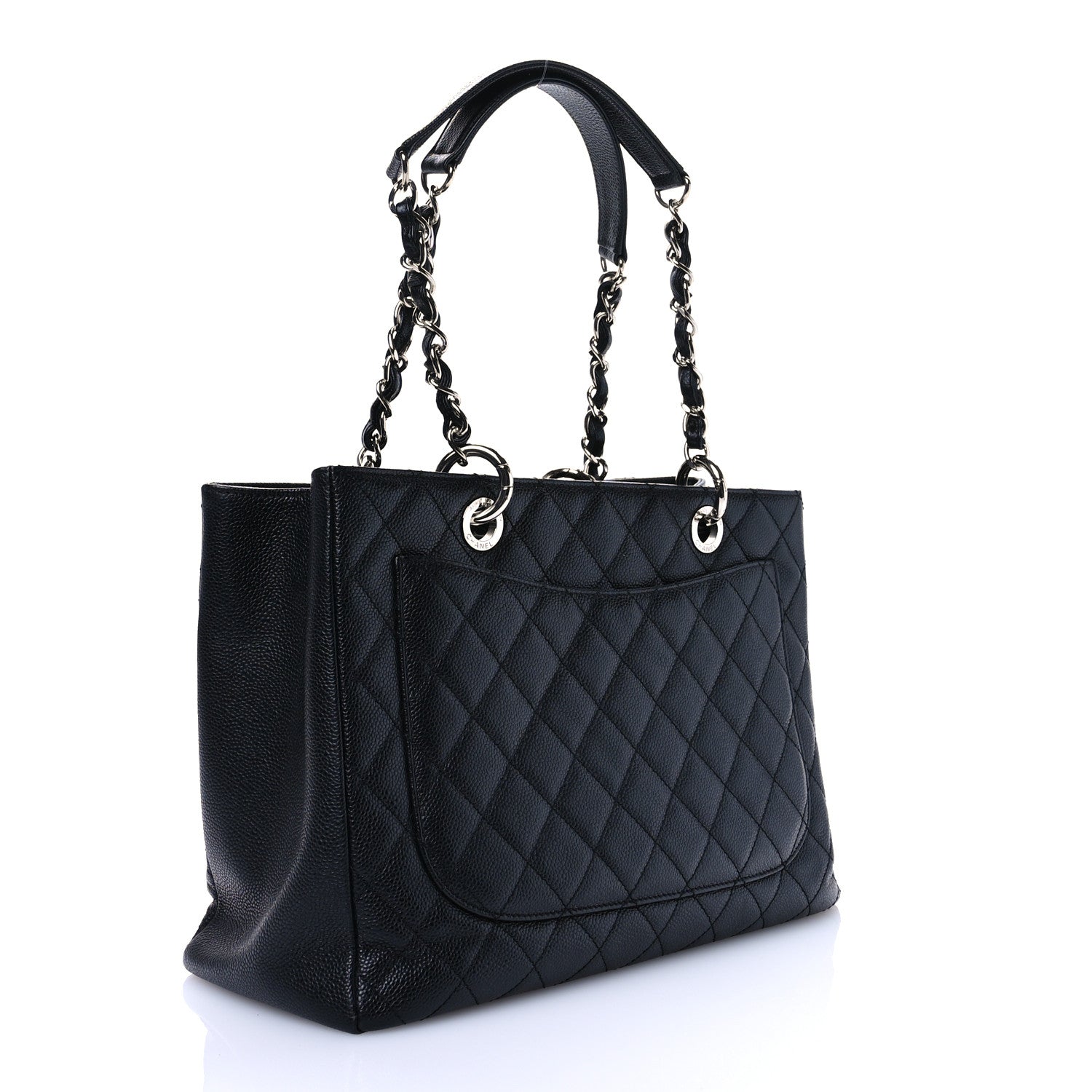Chanel Caviar Quilted Grand Shopping Tote GST Dark Navy Blue 3 of 10