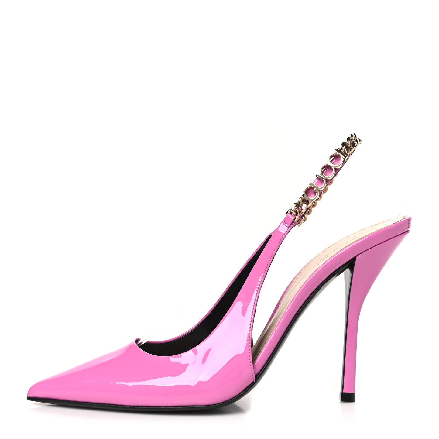 Vernice Crystal Nappa Charlotte Signoria 105 Slingback Pumps 39.5 Libre Pink