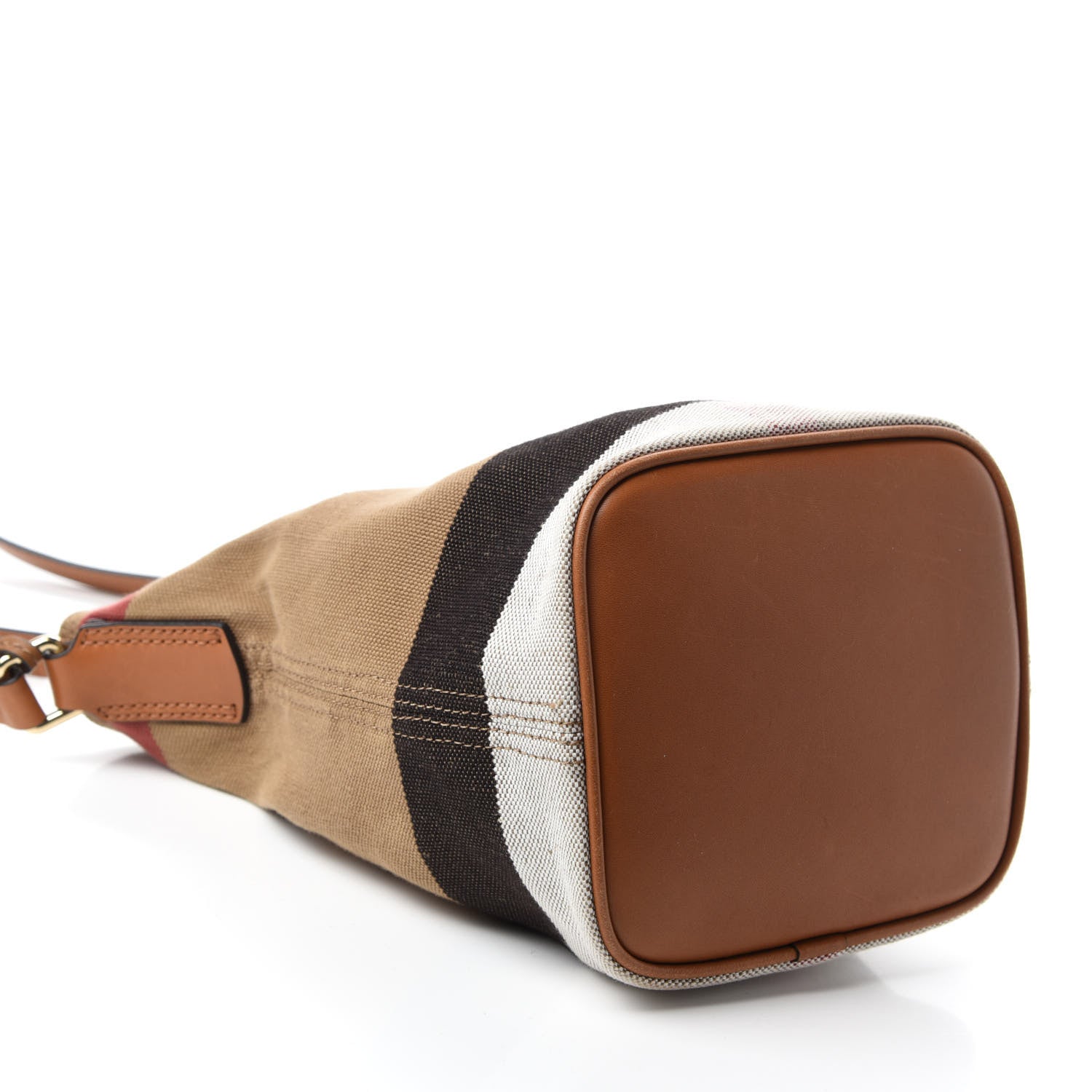 Burberry Canvas Check Mini Ashby Tassel Crossbody Saddle Brown 4 of 11